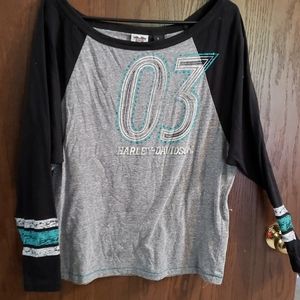 Long Sleeve Ladies Harley Davidson Raglan Shirt